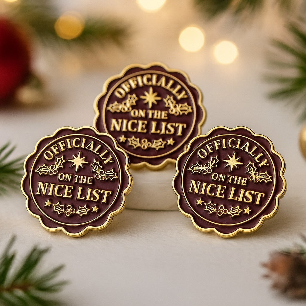 Officially on the Nice List – Christmas Enamel Pin Badge with Certificate