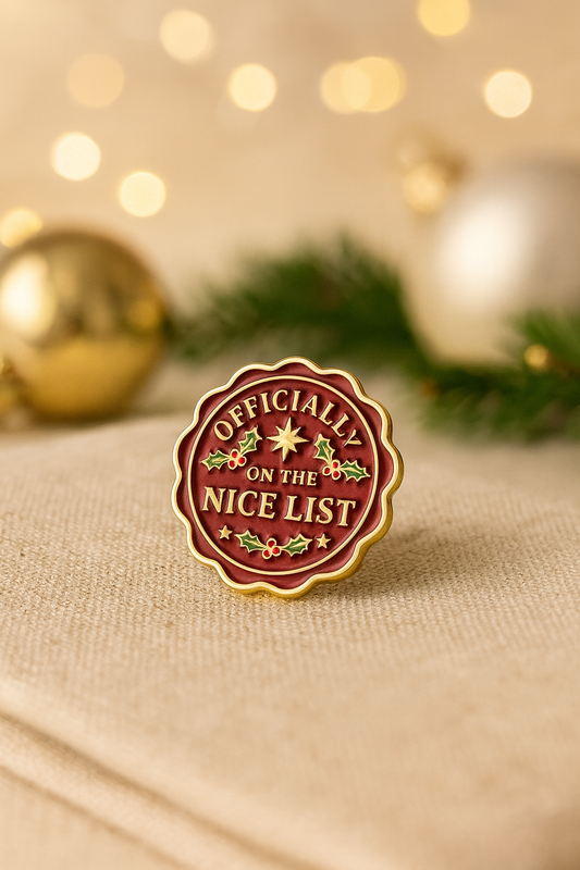 Officially on the Nice List – Christmas Enamel Pin Badge with Certificate