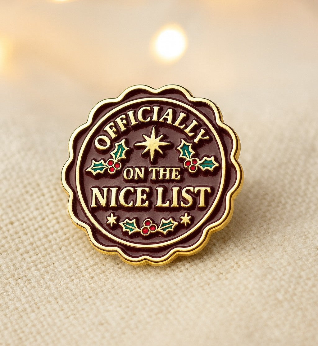 Officially on the Nice List – Christmas Enamel Pin Badge with Certificate