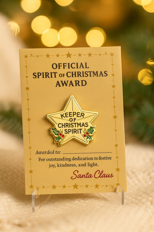Spirit of Christmas Award Pin: Personalizable Certificate Card